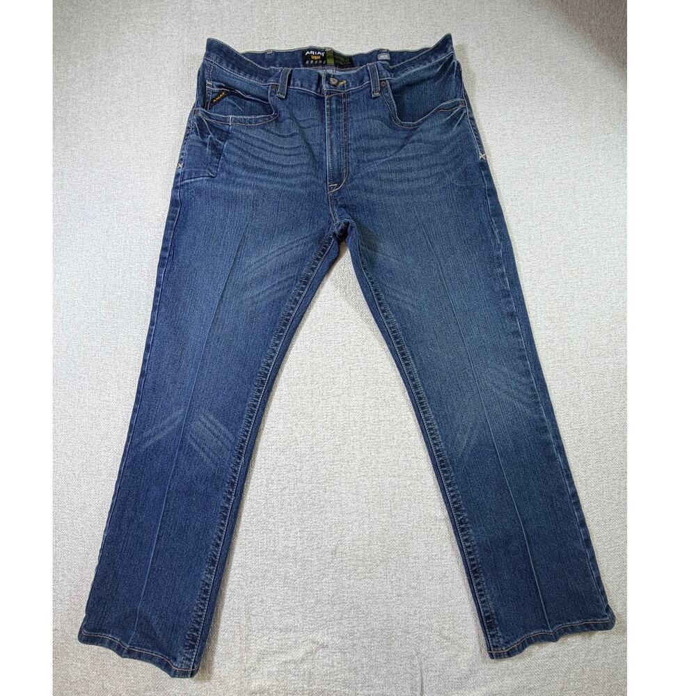 Ariat Rebar Men's Blue 38x30 M5 Straight Leg Durable Western Denim Jeans Pants